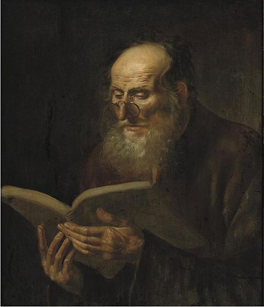 Bearded man reading